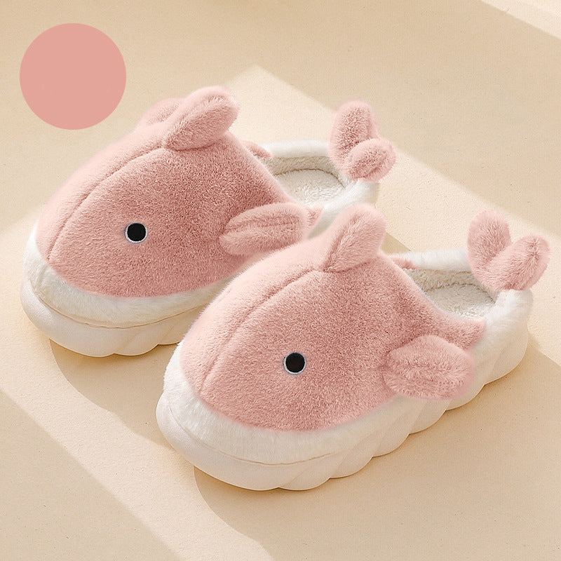 Shark Slippers Soft Sole Furry Shoes Home Bedroom Slippers Women