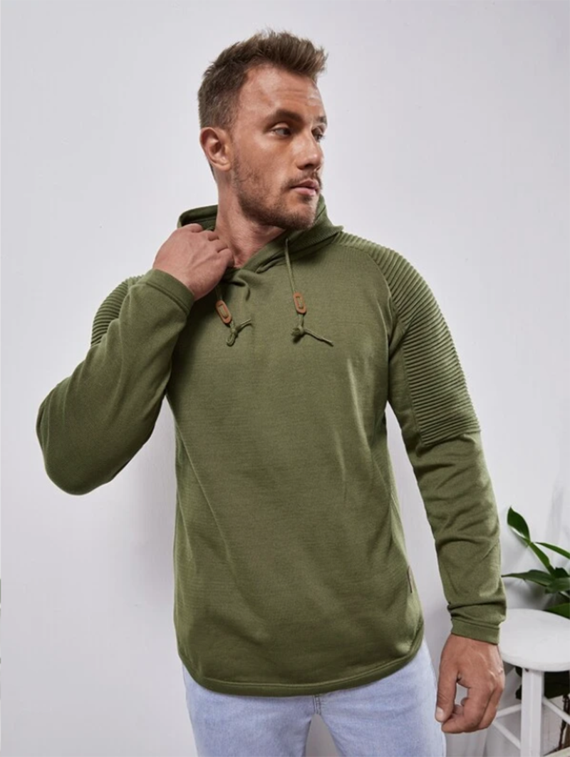 Wholesale Slim fit Men Pullover Hoodie Solid Color Casual Male Long Sleeve Hoodie