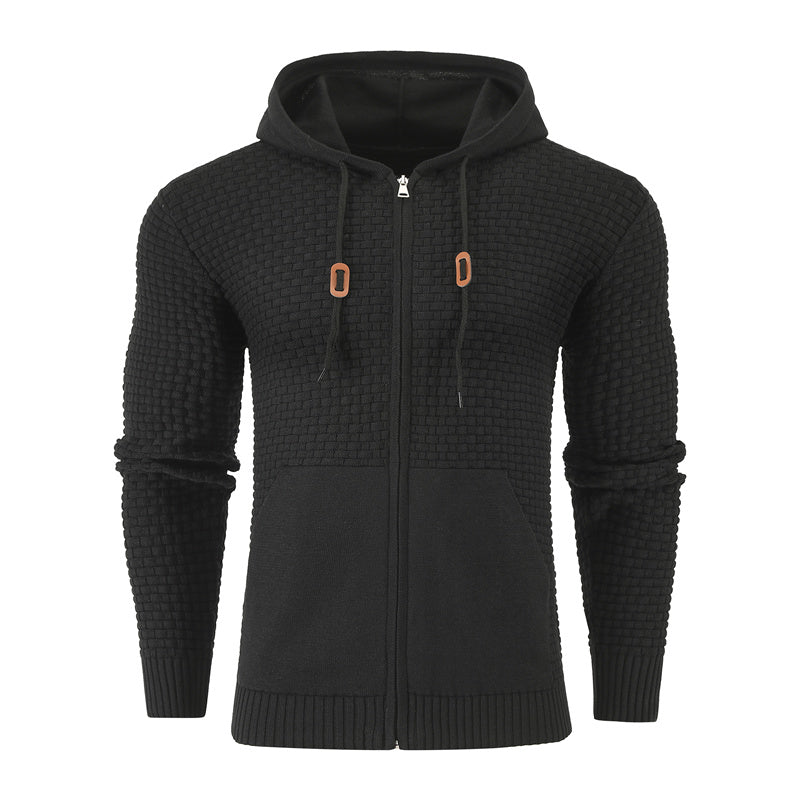 Four Seasons Knitting Zipper Hoodies Leather Printing 3D Outdoor Sports Hoodies with Pockets